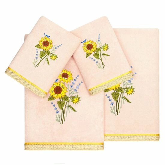 Linum Home Textiles Turkish Cotton Girasol 4-piece Embellished Towel Set Blush 16 Linum Home Textiles Turkish Cotton Girasol 4-piece Embellished Towel Set Blush - Image 16