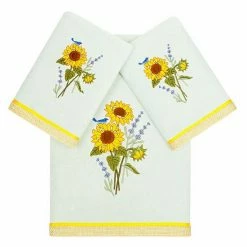 Linum Home Textiles Turkish Cotton Girasol 3-piece Embellished Towel Set White -Linum Home Textiles store unnamed file 6449