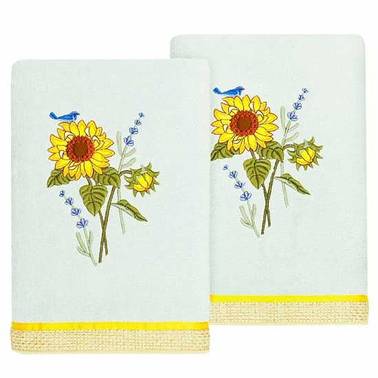 Linum Home Textiles Turkish Cotton Girasol 2-piece Embellished Hand Towel Set Cocoa 11 Linum Home Textiles Turkish Cotton Girasol 2-piece Embellished Hand Towel Set Cocoa - Image 11