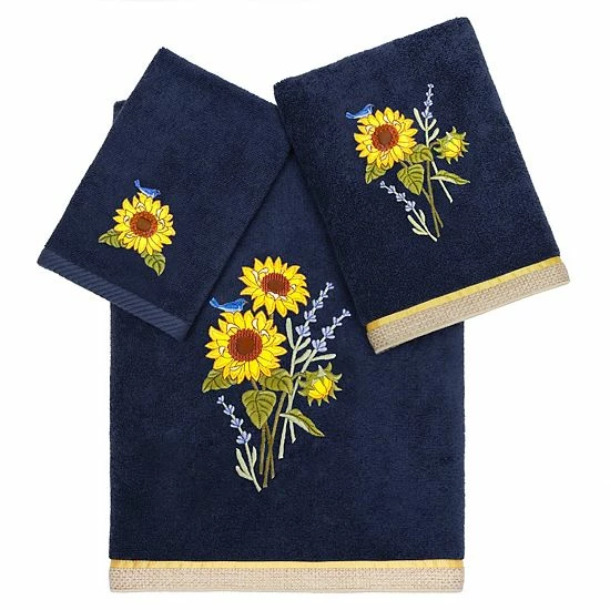 Linum Home Textiles Turkish Cotton Girasol 3-piece Embellished Towel Set Silver 11 Linum Home Textiles Turkish Cotton Girasol 3-piece Embellished Towel Set Silver - Image 11