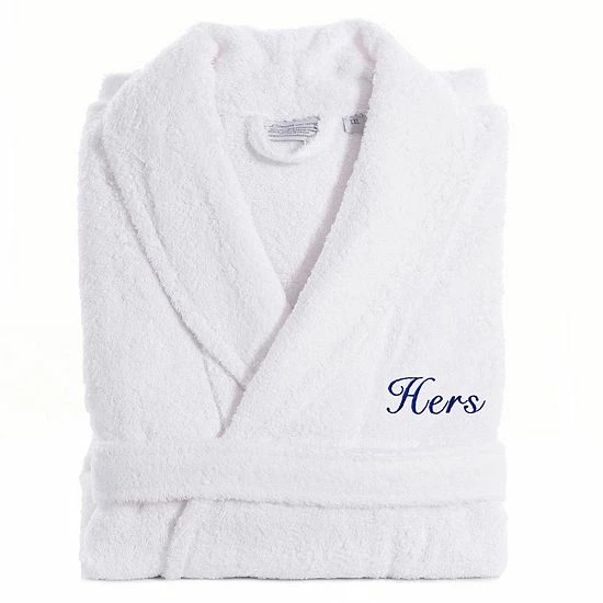 Women's Linum Home Textiles Turkish Cotton Embroidered ''Hers'' Terry Bathrobe Black Women's Linum Home Textiles Turkish Cotton Embroidered ''Hers'' Terry Bathrobe Black -Linum Home Textiles store unnamed file 6516