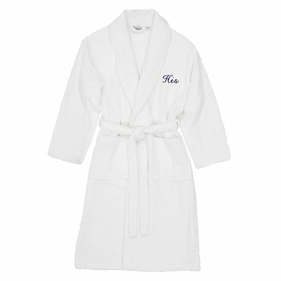Men's Linum Home Textiles Turkish Cotton Embroidered ''His'' Terry Bathrobe Navy Men's Linum Home Textiles Turkish Cotton Embroidered ''His'' Terry Bathrobe Navy -Linum Home Textiles store unnamed file 6522