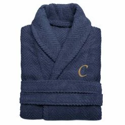 Linum Home Textiles Turkish Cotton Personalized Herringbone Weave Bathrobe