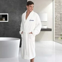 Linum Home Textiles "Groom" Embroidered Cotton Terry Bathrobe Navy 2 Linum Home Textiles "Groom" Embroidered Cotton Terry Bathrobe Navy -Linum Home Textiles store unnamed file 6631