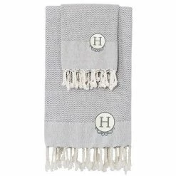 Linum Home Textiles Turkish Cotton Personalized Fun In Paradise Pestemal Beach And Hand Towel Set