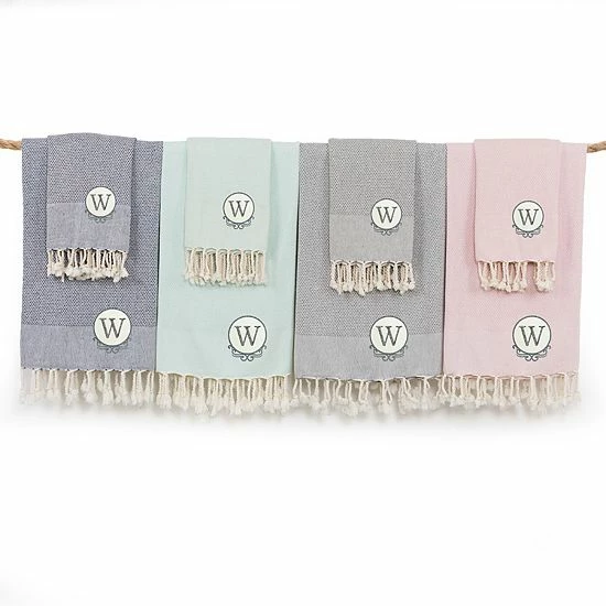 Linum Home Textiles Turkish Cotton Personalized Fun In Paradise Pestemal Beach And Hand Towel Set 9 Linum Home Textiles Turkish Cotton Personalized Fun In Paradise Pestemal Beach And Hand Towel Set - Image 9
