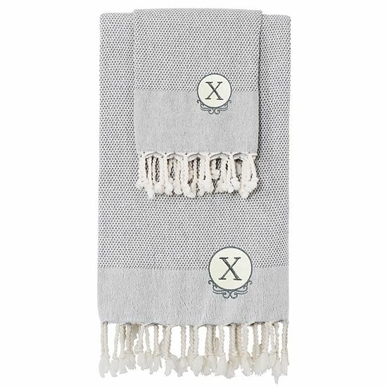 Linum Home Textiles Turkish Cotton Personalized Fun In Paradise Pestemal Beach And Hand Towel Set 13 Linum Home Textiles Turkish Cotton Personalized Fun In Paradise Pestemal Beach And Hand Towel Set - Image 13