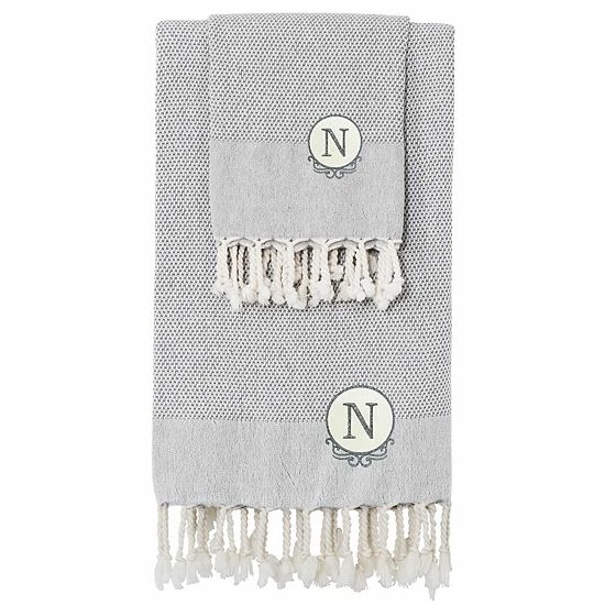 Linum Home Textiles Turkish Cotton Personalized Fun In Paradise Pestemal Beach And Hand Towel Set 15 Linum Home Textiles Turkish Cotton Personalized Fun In Paradise Pestemal Beach And Hand Towel Set - Image 15