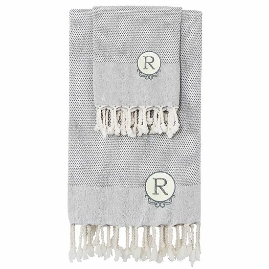 Linum Home Textiles Turkish Cotton Personalized Fun In Paradise Pestemal Beach And Hand Towel Set 16 Linum Home Textiles Turkish Cotton Personalized Fun In Paradise Pestemal Beach And Hand Towel Set - Image 16