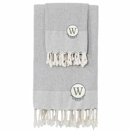 Linum Home Textiles Turkish Cotton Personalized Fun In Paradise Pestemal Beach And Hand Towel Set 18 Linum Home Textiles Turkish Cotton Personalized Fun In Paradise Pestemal Beach And Hand Towel Set - Image 18