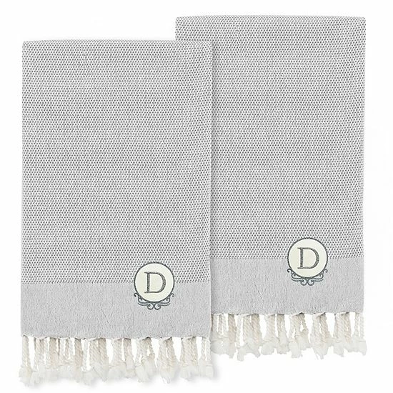 Linum Home Textiles Turkish Cotton Personalized Fun In Paradise Pestemal 2-pack Hand Towel Set 6 Linum Home Textiles Turkish Cotton Personalized Fun In Paradise Pestemal 2-pack Hand Towel Set - Image 6