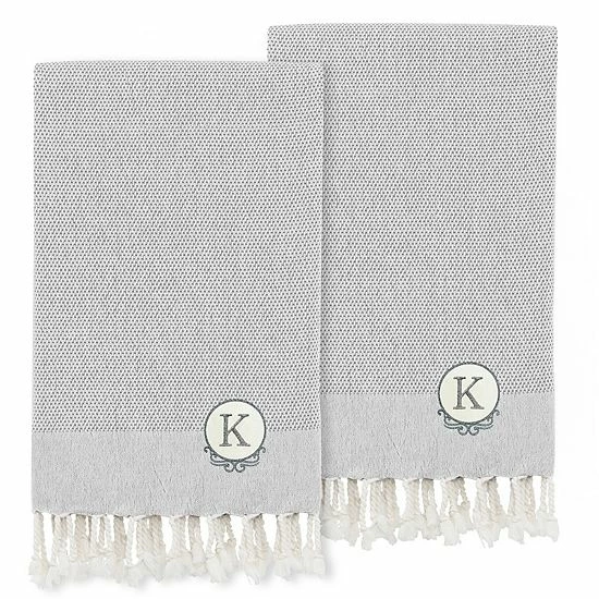 Linum Home Textiles Turkish Cotton Personalized Fun In Paradise Pestemal 2-pack Hand Towel Set 12 Linum Home Textiles Turkish Cotton Personalized Fun In Paradise Pestemal 2-pack Hand Towel Set - Image 12