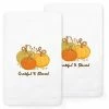 Linum Home Textiles Grateful & Blessed Embroidered Luxury Turkish Cotton 2-pack Hand Towel Set White