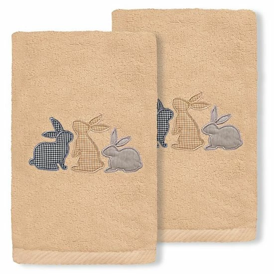 Linum Home Textiles Bunny Row Embroidered Luxury Turkish Cotton 2-pack Hand Towel Set Sand Linum Home Textiles Bunny Row Embroidered Luxury Turkish Cotton 2-pack Hand Towel Set Sand -Linum Home Textiles store unnamed file 6758