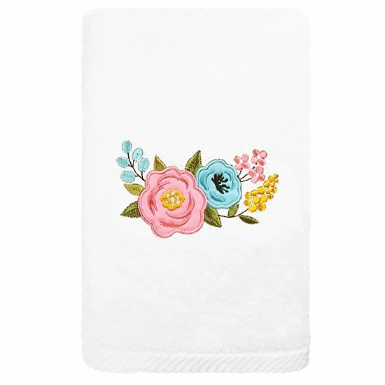 Linum Home Textiles Primavera Embroidered Luxury Turkish Cotton Hand Towel White 4 Linum Home Textiles Primavera Embroidered Luxury Turkish Cotton Hand Towel White - Image 4