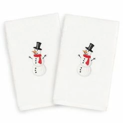 Linum Home Textiles 2-pack Snowman Embroidered Hand Towel Set White 4 Linum Home Textiles 2-pack Snowman Embroidered Hand Towel Set White -Linum Home Textiles store unnamed file 6803