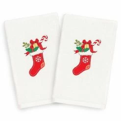 Linum Home Textiles 2-pack Christmas Stocking Embroidered Hand Towel Set Sand -Linum Home Textiles store unnamed file 6827