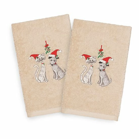 Linum Home Textiles Christmas 2-pack Cute Couple Embroidered Luxury Turkish Cotton Hand Towels Sand Linum Home Textiles Christmas 2-pack Cute Couple Embroidered Luxury Turkish Cotton Hand Towels Sand -Linum Home Textiles store unnamed file 6832