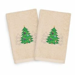 Linum Home Textiles 2-pack Christmas Three Trees Embroidered Hand Towel Set White 4 Linum Home Textiles 2-pack Christmas Three Trees Embroidered Hand Towel Set White -Linum Home Textiles store unnamed file 6838