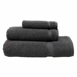 Linum Home Textiles Herringbone 3-pc. Bath Towel Set Gray