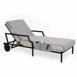 Linum Home Textiles Standard Size Chaise Lounge Cover With Side Pockets Gray -Linum Home Textiles store unnamed file 7033