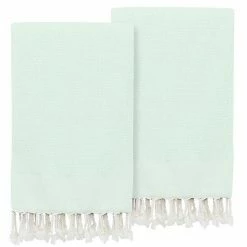 Linum Home Textiles Turkish Cotton Fun In Paradise Pestemal 2-pack Hand Towel Set Powder Pink