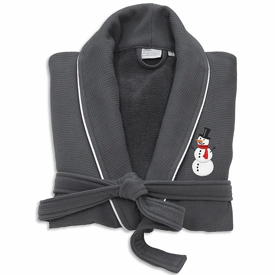 Linum Home Textiles Waffle Weave Terry Embroidered Snowman Bathrobe White Linum Home Textiles Waffle Weave Terry Embroidered Snowman Bathrobe White -Linum Home Textiles store unnamed file 706