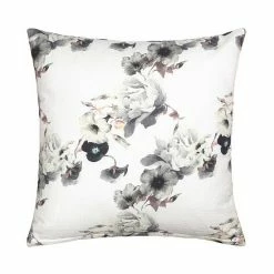 Linum Home Textiles Morning Glories Decorative Square Throw Pillow Cover Grey Multi