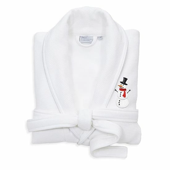 Linum Home Textiles Waffle Weave Terry Embroidered Snowman Bathrobe White Linum Home Textiles Waffle Weave Terry Embroidered Snowman Bathrobe White -Linum Home Textiles store unnamed file 707
