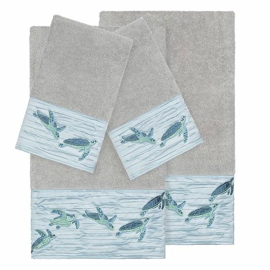 Linum Home Textiles Turkish Cotton Mia 4-piece Embellished Towel Set Cream 1 Linum Home Textiles Turkish Cotton Mia 4-piece Embellished Towel Set Cream