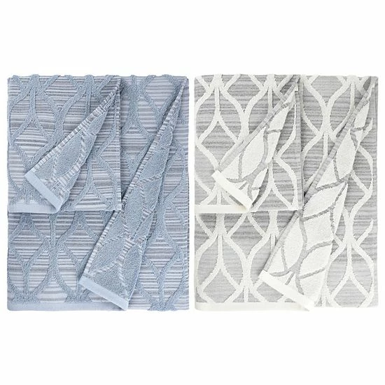 Linum Home Textiles Turkish Cotton Alev Jacquard Bath & Hand Towel Set Blue Multi 7 Linum Home Textiles Turkish Cotton Alev Jacquard Bath & Hand Towel Set Blue Multi - Image 7