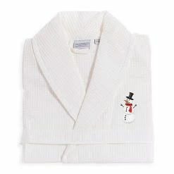 Linum Home Textiles Waffle Weave Embroidered Snowman Bathrobe