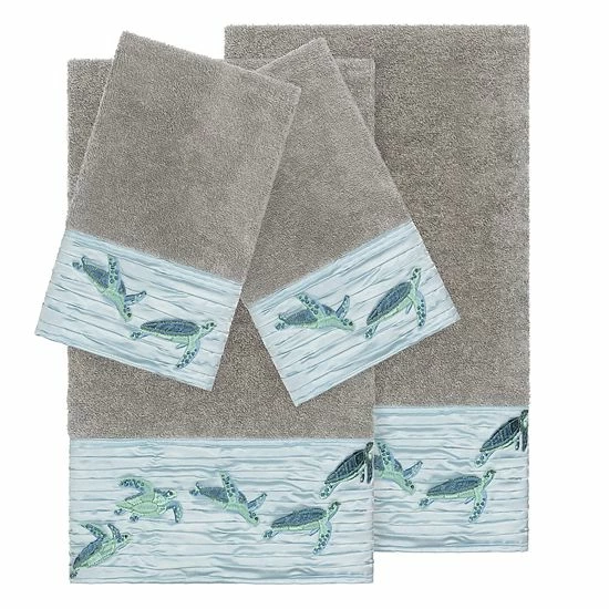 Linum Home Textiles Turkish Cotton Mia 4-piece Embellished Towel Set Cream 5 Linum Home Textiles Turkish Cotton Mia 4-piece Embellished Towel Set Cream - Image 5
