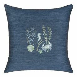 Linum Home Textiles Aaron Denim Decorative Square Throw Pillow Cover