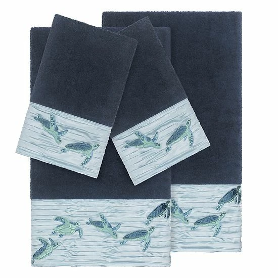 Linum Home Textiles Turkish Cotton Mia 4-piece Embellished Towel Set Cream 6 Linum Home Textiles Turkish Cotton Mia 4-piece Embellished Towel Set Cream - Image 6