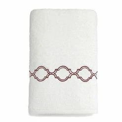 Linum Home Textiles Soft Twist Trellis Bath Towel White Beige