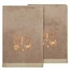 Linum Home Textiles Turkish Cotton Aaron 2-piece Embellished Bath Towel Set Cocoa