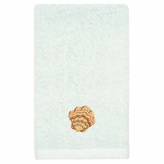 Linum Home Textiles Turkish Cotton Aaron 3-piece Embellished Towel Set Aqua 5 Linum Home Textiles Turkish Cotton Aaron 3-piece Embellished Towel Set Aqua - Image 5