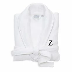 Linum Home Textiles Turkish Cotton Personalized Satin Piped Trim Waffle Terry White Bathrobe -Linum Home Textiles store unnamed file 742
