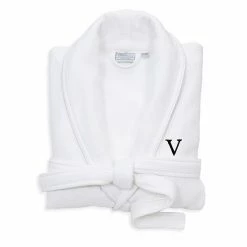 Linum Home Textiles Turkish Cotton Personalized Satin Piped Trim Waffle Terry White Bathrobe -Linum Home Textiles store unnamed file 747