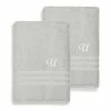 Linum Home Textiles Turkish Cotton Denzi 2-pack Personalized Bath Sheet Set