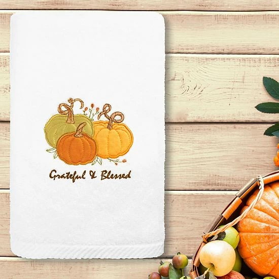 Linum Home Textiles Grateful & Blessed Embroidered Luxury Turkish Cotton Hand Towel White Linum Home Textiles Grateful & Blessed Embroidered Luxury Turkish Cotton Hand Towel White -Linum Home Textiles store unnamed file 818