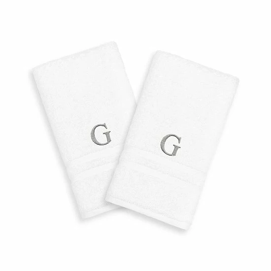 Linum Home Textiles 2-pack Silver-Tone Monogram Hand Towel Linum Home Textiles 2-pack Silver-Tone Monogram Hand Towel -Linum Home Textiles store unnamed file 845