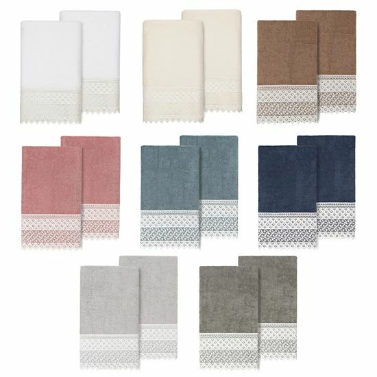 Linum Home Textiles Turkish Cotton Aiden 2-piece White Lace Embellished Bath Towel Set Linum Home Textiles Turkish Cotton Aiden 2-piece White Lace Embellished Bath Towel Set -Linum Home Textiles store unnamed file 940