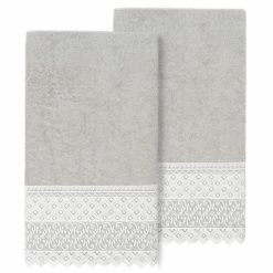 Linum Home Textiles Turkish Cotton Aiden 2-piece White Lace Embellished Bath Towel Set 3 Linum Home Textiles Turkish Cotton Aiden 2-piece White Lace Embellished Bath Towel Set -Linum Home Textiles store unnamed file 941
