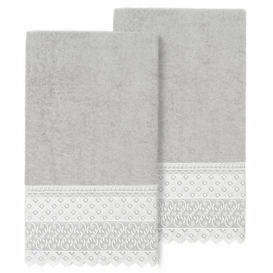 Linum Home Textiles Turkish Cotton Aiden 2-piece White Lace Embellished Bath Towel Set Linum Home Textiles Turkish Cotton Aiden 2-piece White Lace Embellished Bath Towel Set -Linum Home Textiles store unnamed file 941