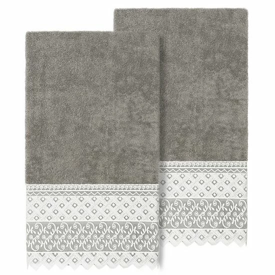 Linum Home Textiles Turkish Cotton Aiden 2-piece White Lace Embellished Bath Towel Set Linum Home Textiles Turkish Cotton Aiden 2-piece White Lace Embellished Bath Towel Set -Linum Home Textiles store unnamed file 948