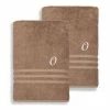 Linum Home Textiles Turkish Cotton Denzi 2-piece Personalized Bath Sheet Set
