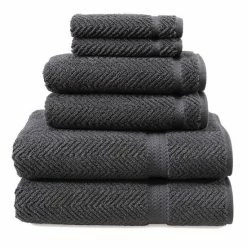 Linum Home Textiles Herringbone 6-pc. Bath Towel Set Gray
