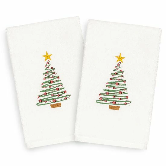 Linum Home Textiles Christmas 2-pack Tree Embroidered Luxury Turkish Cotton Hand Towels Sand Linum Home Textiles Christmas 2-pack Tree Embroidered Luxury Turkish Cotton Hand Towels Sand -Linum Home Textiles store unnamed file 992